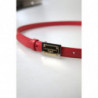 Cintura fibbia metallo inciso oro pelle rossa - 105 CM / 42 INCHES
