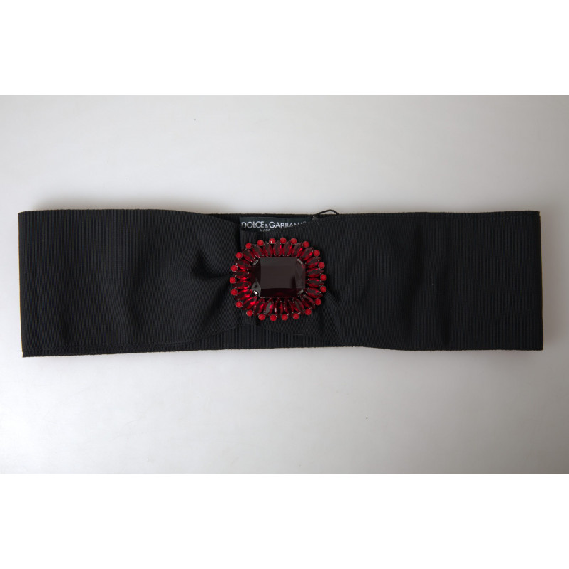 Cintura da passerella vita larga ottone cristalli neri - IT46-XL