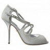 Sandali con brillantini argento, décolleté con tacco - EU38/US7.5