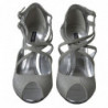 Sandali con brillantini argento, décolleté con tacco - EU39/US8.5