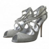 Sandali con brillantini argento, décolleté con tacco - EU39/US8.5
