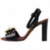 Scarpe sandali perle floreali rilievo lucertola nera - EU38/US7.5