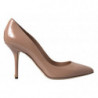 Scarpe con tacco in vernice con décolleté in pelle beige - EU38/US7.5