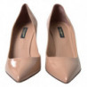 Scarpe con tacco in vernice con décolleté in pelle beige - EU38/US7.5