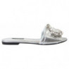 Scarpe basse diapositive impreziosite da cristalli argento - EU36.5