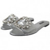Scarpe basse diapositive impreziosite da cristalli argento - EU36.5