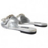 Scarpe basse diapositive impreziosite da cristalli argento - EU36.5