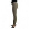 Jeans in cotone con pantaloni slim skinny a vita bassa verde - W26