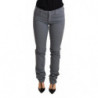 Jeans in cotone con pantaloni slim skinny a vita bassa grigi - W26