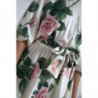Abito a trapezio in seta stretch con stampa rose bianche - IT44 - L