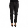Jeans in cotone con pantaloni slim skinny a vita bassa neri - W26