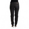 Jeans in cotone con pantaloni slim skinny a vita bassa neri - W26