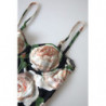 Costume da bagno nero Costume da bagno floreale intero un pezzo - I