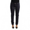 Jeans in cotone con pantaloni slim skinny a vita bassa blu - W26