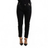 Jeans in cotone con pantaloni slim skinny a vita bassa neri - W26