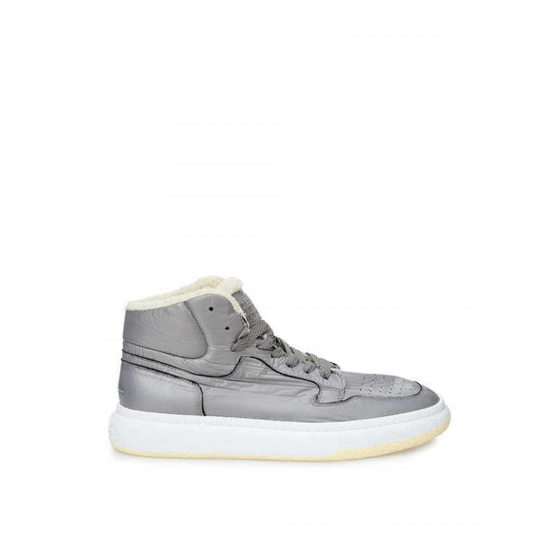 Scarpe da ginnastica alte in pelliccia grigia - EU45/US12