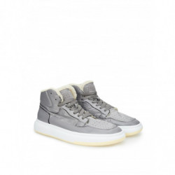 Scarpe da ginnastica alte in pelliccia grigia - EU45/US12