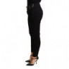 Jeans in cotone con pantaloni slim skinny a vita bassa neri - W26