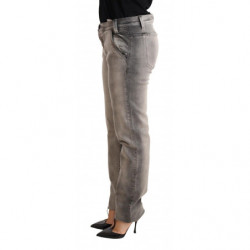 Jeans skinny cotone pantaloni skinny vita bassa lavati grigi - W27