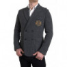 Blazer doppiopetto con ricamo logo grigio - IT48 - M