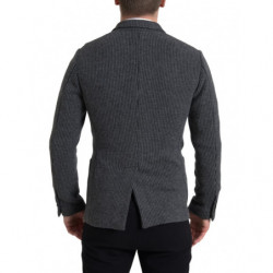 Blazer doppiopetto con ricamo logo grigio - IT48 - M