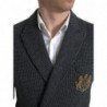 Blazer doppiopetto con ricamo logo grigio - IT48 - M