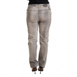Jeans skinny cotone pantaloni skinny vita bassa lavati grigi - W27