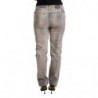Jeans skinny cotone pantaloni skinny vita bassa lavati grigi - W27