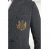 Blazer doppiopetto con ricamo logo grigio - IT48 - M