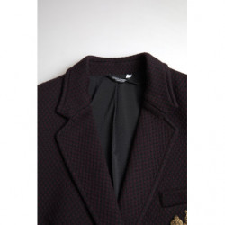 Blazer doppiopetto con ricamo logo viola - IT48 - M