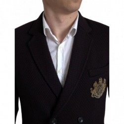 Blazer doppiopetto con ricamo logo viola - IT48 - M