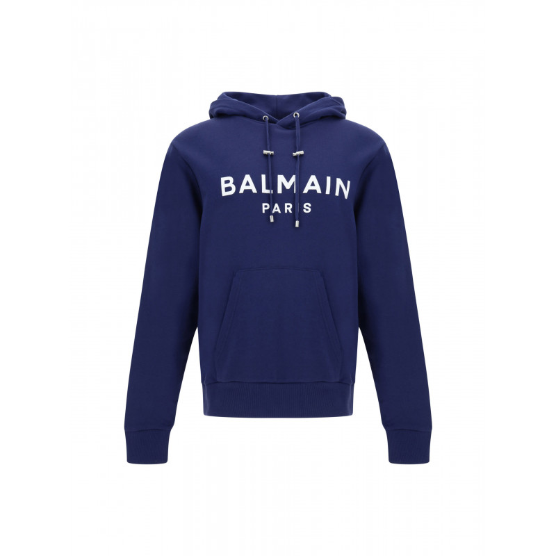 Felpa con cappuccio in cotone blu - IT46 - S