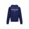 Felpa con cappuccio in cotone blu - IT46 - S