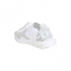 Sneaker Bianca In Pelle E Tessuto - EU46/US13