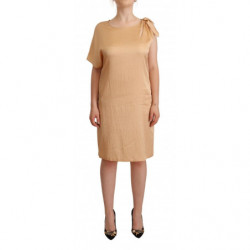 Abito a trapezio beige con...
