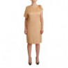 Abito a trapezio beige con una manica al ginocchio - IT44-L