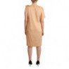 Abito a trapezio beige con una manica al ginocchio - IT44-L