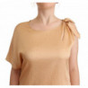 Abito a trapezio beige con una manica al ginocchio - IT44-L