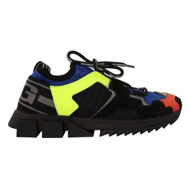 Scarpe sneakers stringate Sorrento tessuto scamosciato nero - EU42/US9