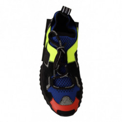 Scarpe sneakers stringate Sorrento tessuto scamosciato nero - EU42/US9