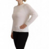 Maglione pullover girocollo bianco a maniche lunghe - IT40-S