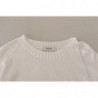 Maglione pullover girocollo bianco a maniche lunghe - IT40-S