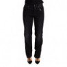 Jeans in cotone con pantaloni in denim dritto lavato nero - W26