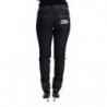 Jeans cotone pantaloni denim blu orlo piegato skinny - W26