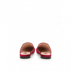 Pantofola Princetown in velluto rosso con logo allover - EU37/US6.5