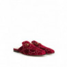 Pantofola Princetown in velluto rosso con logo allover - EU37/US6.5