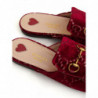 Pantofola Princetown in velluto rosso con logo allover - EU37/US6.5