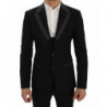 Giacca blazer slim elasticizzata in lana nera - IT46 - S