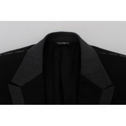 Giacca blazer slim elasticizzata in lana nera - IT46 - S