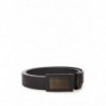 Cintura in pelle nera con fibbia logata - 115 CM / 46 INCHES